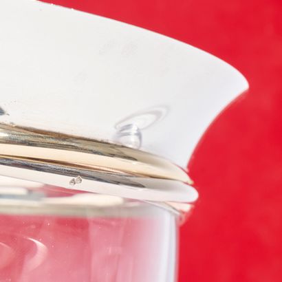 CARTIER, Paris. 
Crystal decanter with handle,...