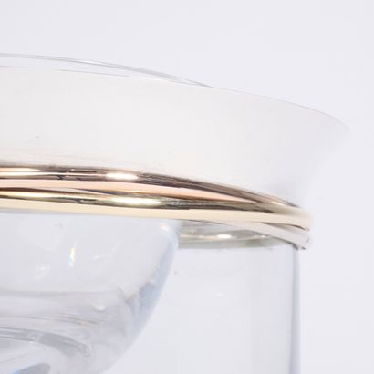 CARTIER, Paris. 
Crystal decanter with handle,...