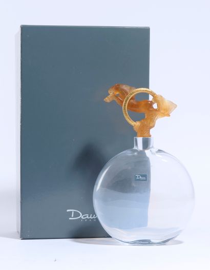 DAUM, France.
Decanter in clear crystal (bleached).
Cheval...