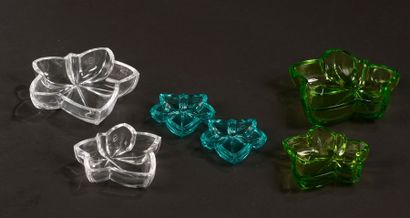 SÈVRES CRYSTAL.
Pair of three clear and colored...