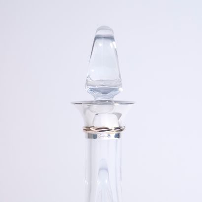CARTIER, Paris. 
Crystal decanter with handle,...