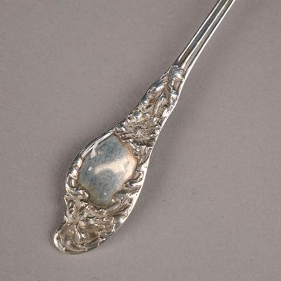 Sprinkling spoon in 950-millimeter vermeil...