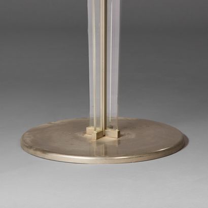 Floor lamp
 in chromed metal, the shaft with...