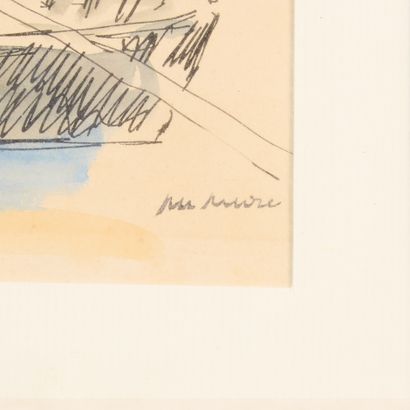 Albert ANDRÉ (1869-1954). 
Barge on a river.
Enhanced...