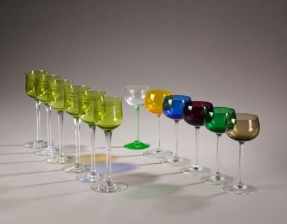 Set of twelve glasses of various designs...