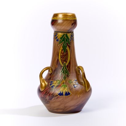 LEGRAS.
Conical vase with flattened base...
