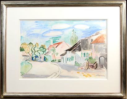 Hans PURRMANN (1880-1966). 

Rue de Village.

Watercolor...