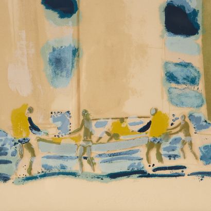André BRASILIER (born 1929).

The Regatta.

Lithograph...