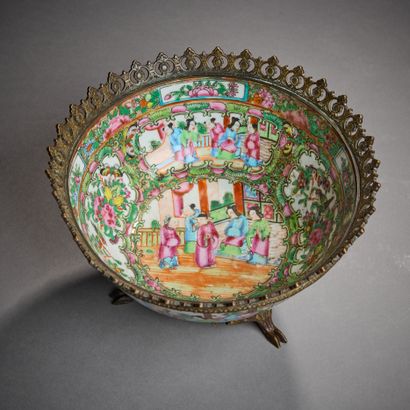 CHINA.

Canton porcelain bowl with polychrome...