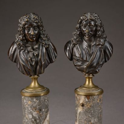 After Jean-Antoine HOUDON.
Bust of Molière...