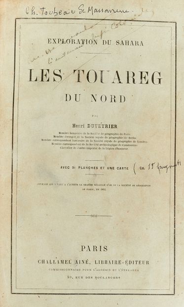 DUVEYRIER (Henri). Les touaregs du Nord....