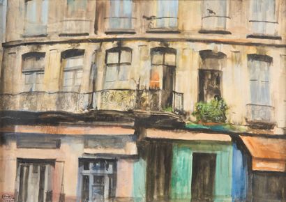 Monique JORGENSEN (1906-?).
Façade with balconies....