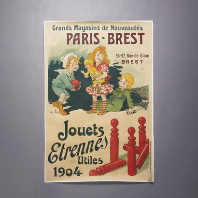 Advertising poster mounted on canvas 