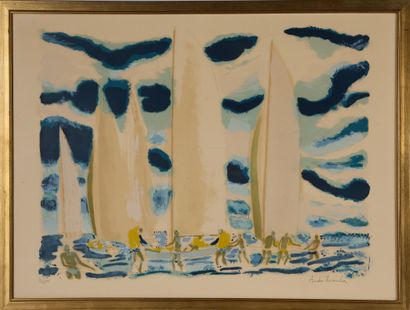 André BRASILIER (born 1929).

The Regatta.

Lithograph...
