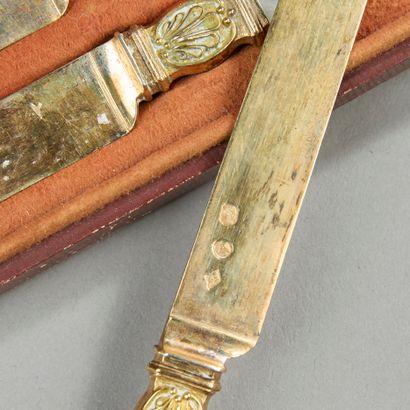 Suite of six fruit knives, mother-of-pearl...