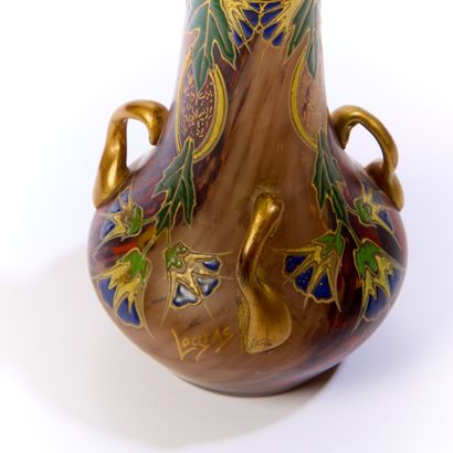 LEGRAS.
Conical vase with flattened base...