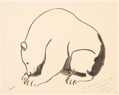 Marcel LEMAR (1882-1941). 
Crouching Bear....