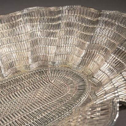 CHRISTOFLE. 

Oval silver-plated basket with...
