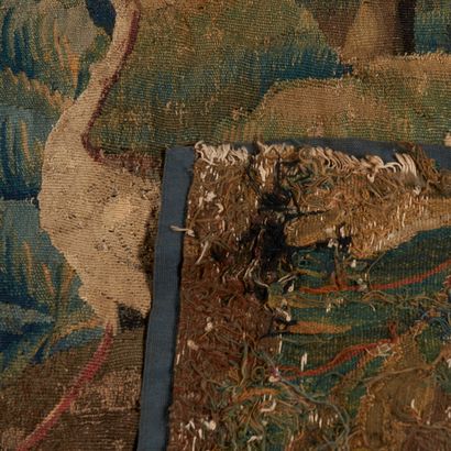 AUBUSSON. 
Wool and silk tapestry panel (Restoration,...