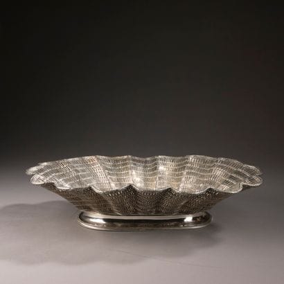 CHRISTOFLE. 

Oval silver-plated basket with...