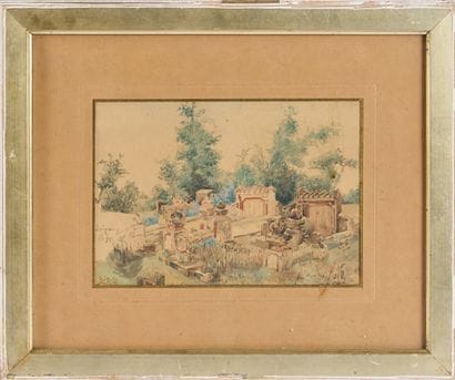 School of French traveler painters of Indochina...