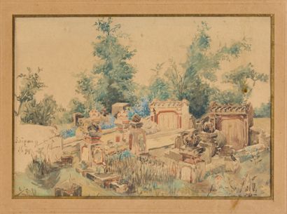 School of French traveler painters of Indochina...