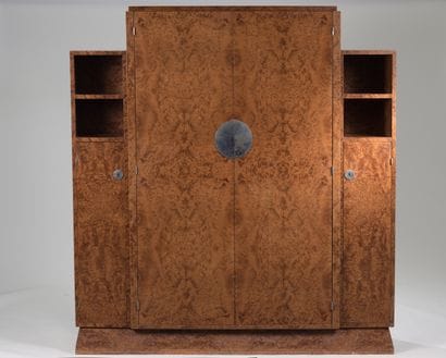 Elm burl veneered cabinet (minor veneer loss),...