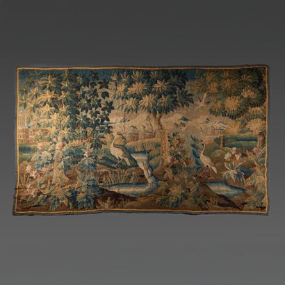 AUBUSSON. 
Wool and silk tapestry panel (Restoration,...