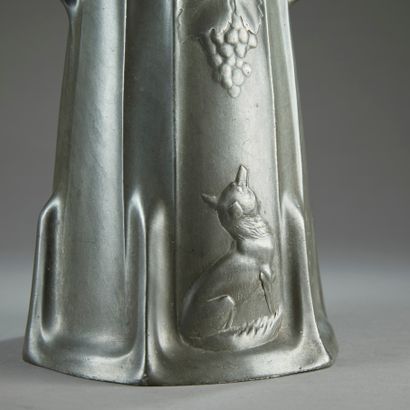 KAYSERZINN.

Large repoussé pewter vase of...