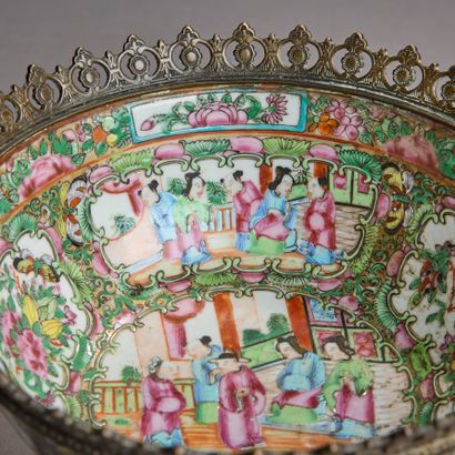 CHINA.

Canton porcelain bowl with polychrome...