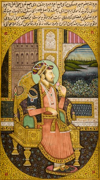 Set of two Indian paintings depicting portraits...