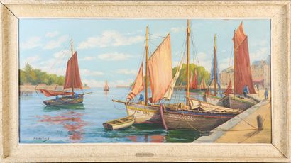 JB MANANT (20th century).

Sailboats moored...