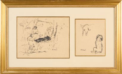 Albert ANDRÉ (1869-1954). 
Couple sitting...