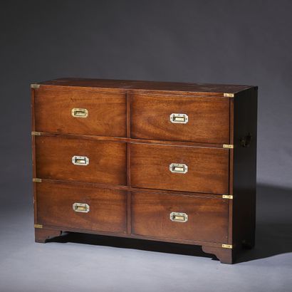 Mahogany marine chest of drawers opening...