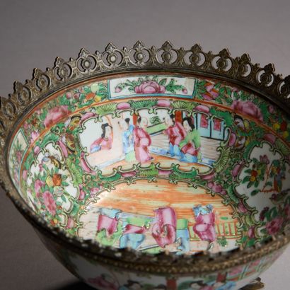 CHINA.

Canton porcelain bowl with polychrome...