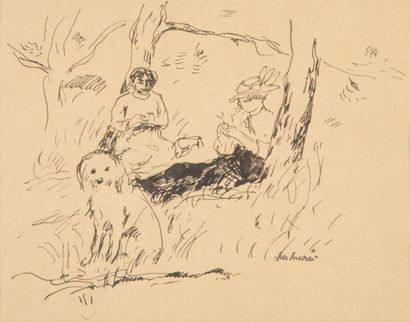 Albert ANDRÉ (1869-1954). 
Couple sitting...