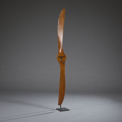 Varnished wood aircraft propeller. 

Numbered...