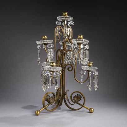 Gilded bronze girandole with seven lights,...