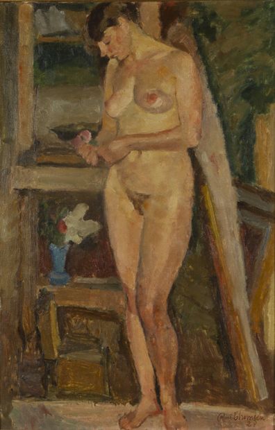 René THOMSEN (1897-1976).
Femme nue de face....