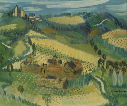 Jane FOSTER (XXe siècle). 

Paysage de campagne...
