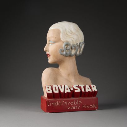 Advertising bust in painted plaster 