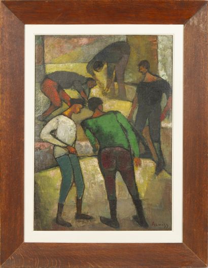 Paul ARMISS (1866-1946). 

La ronde. 

Huile...