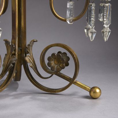 Gilded bronze girandole with seven lights,...