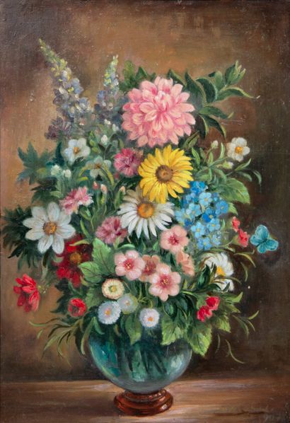 Ecole moderne.

Bouquet de fleurs au papillon...