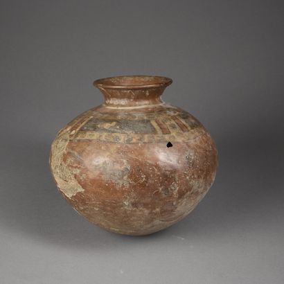 Small ball vase with narrow neck in terracotta...