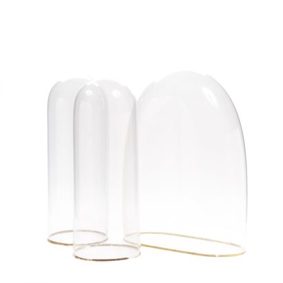 Set of three glass globes.
Early 20th century.
With...