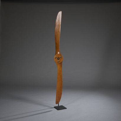 Varnished wood aircraft propeller. 

Numbered...