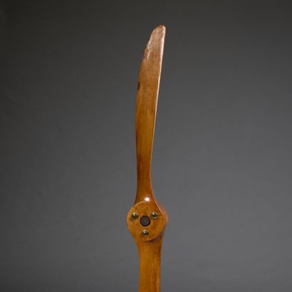 Varnished wood aircraft propeller. 

Numbered...