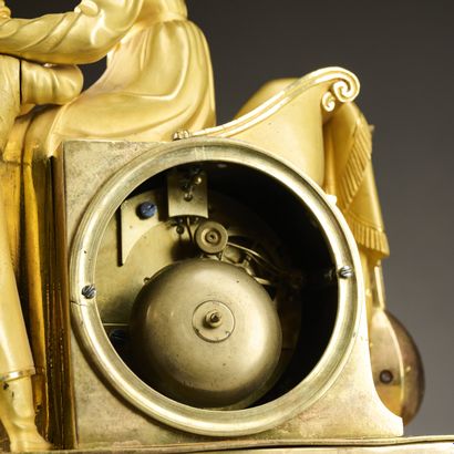 Gilt bronze, gilded and chased clock (scratches,...