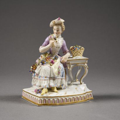 MEISSEN.
Polychrome porcelain subject depicting...
